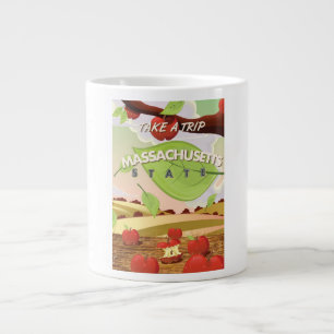 Massachusetts Staat Apple Baum Travel Poster Carto Jumbo-Tasse