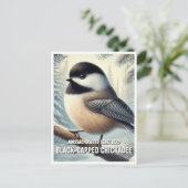 Massachusetts Staat Bird Black-Capped Chickadee Postkarte (Stehend Vorderseite)
