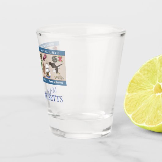 Massachusetts Staat-Gedenkglas Schnapsglas (Rechts)