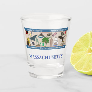 Massachusetts Staat-Gedenkglas Schnapsglas