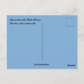 Massachusetts Staat House Boston Massachusetts Postkarte (Rückseite)