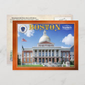 Massachusetts Staat House in Boston Postkarte (Vorne/Hinten)