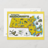 Massachusetts Staat Karte (Vorne/Hinten)