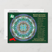 Massachusetts Staat Mandala Postcard Postkarte (Vorne/Hinten)
