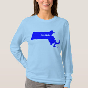 Massachusetts Staat Map Belong T-Shirt