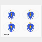 Massachusetts Staat Oval Aufkleber (Blatt)