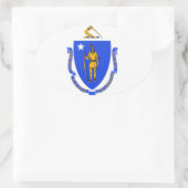 Massachusetts Staat Oval Aufkleber (Tasche)