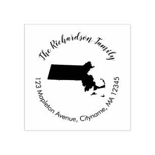 Massachusetts Staat Rücksendeadresse Kautschuk Br Gummistempel