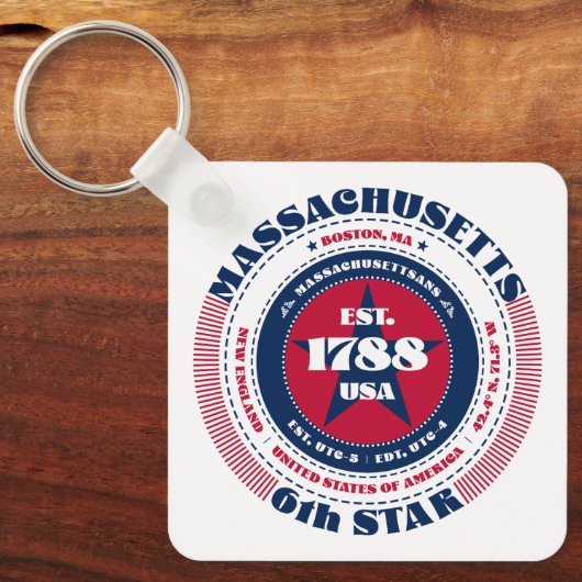 Massachusetts Staat Schlüsselanhänger (Vorderseite)