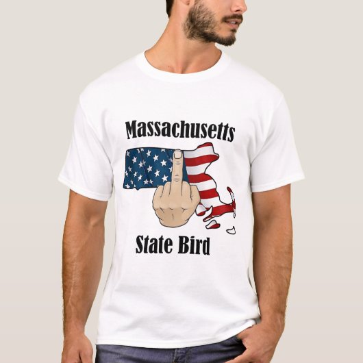 Massachusetts Staat Vogel T - Shirt Mittelfinger (Vorderseite)