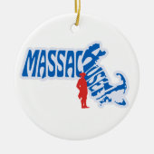 Massachusetts Staat Weihnachtsbaum Keramik Ornament (Vorne)
