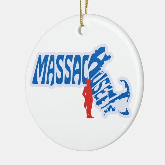 Massachusetts Staat Weihnachtsbaum Keramik Ornament (Links)