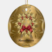 Massachusetts Staat Weihnachtsdekoration Keramik Ornament (Links)