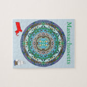 Massachusetts-Staatmandala-Puzzlespiel Puzzle (Horizontal)