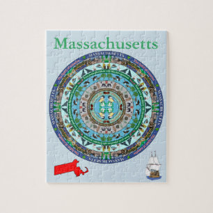 Massachusetts-Staatmandala-Puzzlespiel Puzzle