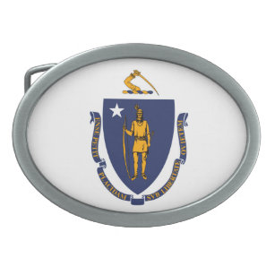 Massachusetts-Staats-Flaggen-Entwurf Ovale Gürtelschnalle