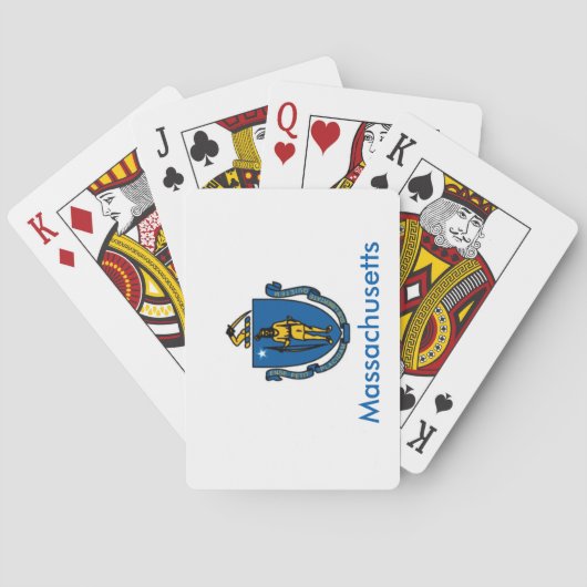 Massachusetts-Staats-Flaggen-Spielkarten Spielkarten (Rückseite)