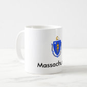 Massachusetts-Staats-Flaggen-Tasse Kaffeetasse (Vorderseite Links)