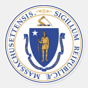 Massachusetts-Staats-Siegelamerika-Republiksymbol Runder Aufkleber