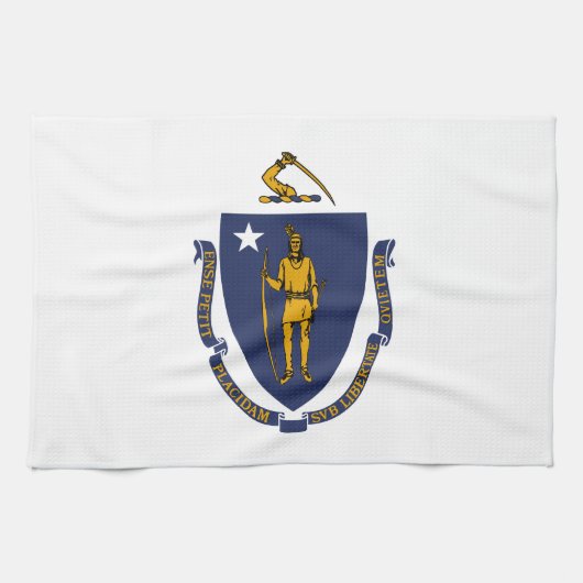 Massachusetts Staatsflagge Geschirrtuch (Horizontal)