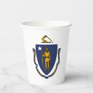 Massachusetts Staatsflagge Pappbecher