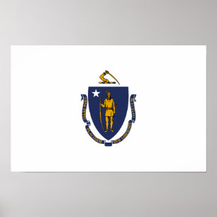 Massachusetts Staatsflagge Poster