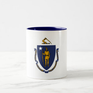 Massachusetts Staatsflagge Zweifarbige Tasse