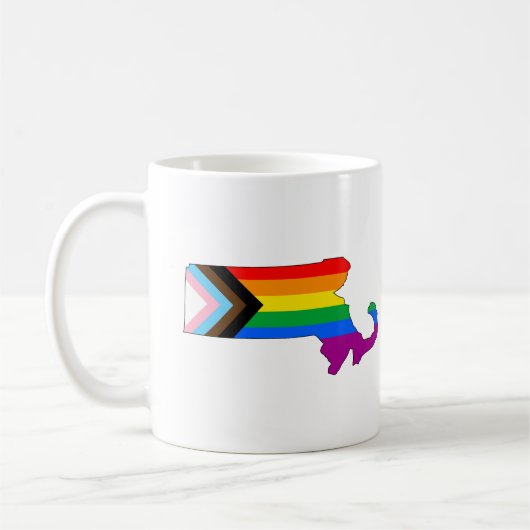 Massachusetts Staatsstolz LGBTQ-Fortschritt Kaffeetasse (Links)