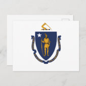Massachusetts State Flag Bay State Indian & Motto Postkarte (Vorne/Hinten)