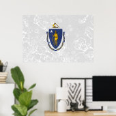 Massachusetts State Flag Grunge Poster (Heimbüro)