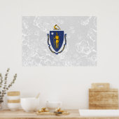 Massachusetts State Flag Grunge Poster (Küche)