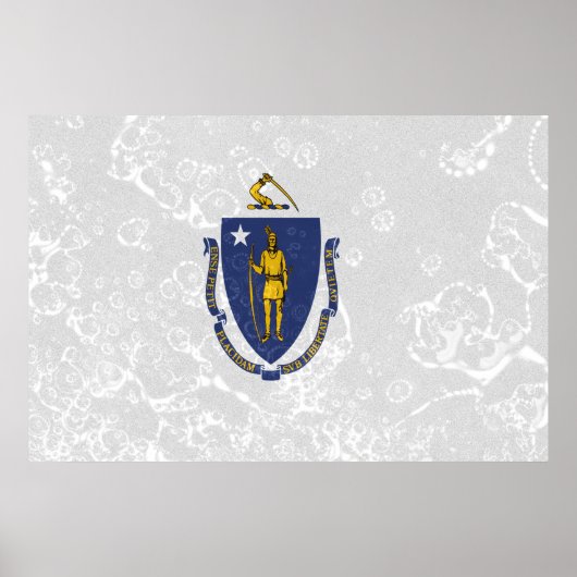 Massachusetts State Flag Grunge Poster (Vorne)