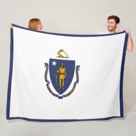 Massachusetts State Flag Print Patriotc Fleecedecke