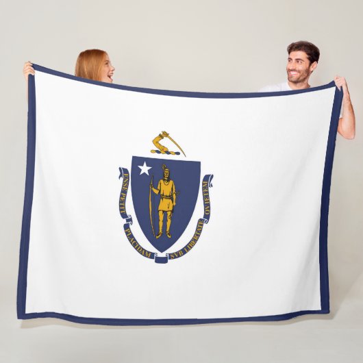 Massachusetts State Flag Print Patriotc Fleecedecke (Beispiel)