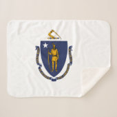Massachusetts State Flag Print Patriotic Sherpadecke (Vorderseite (Horizontal))