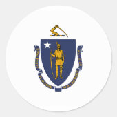 Massachusetts State Flag USA Runder Aufkleber (Vorderseite)
