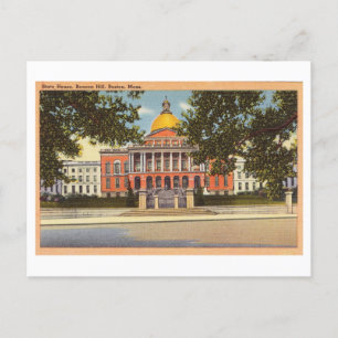Massachusetts State House in Boston Vintage Reise Postkarte