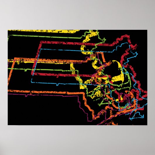 Massachusetts Stolz verwischen Poster (Vorne)