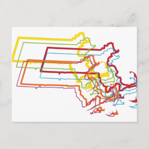 Massachusetts Stolz verwischen Postkarte