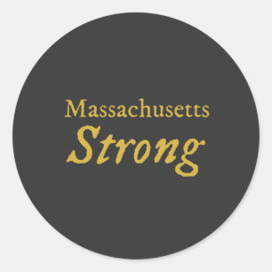 Massachusetts Strong Runder Aufkleber
