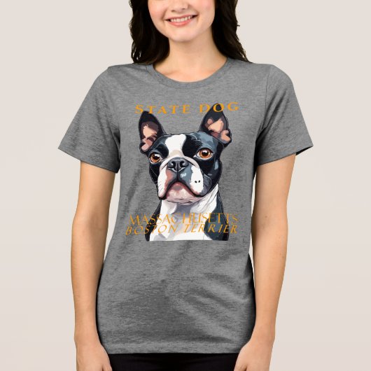 Massachusetts Territorium Hund The Boston Terrier  Tri-Blend Shirt (Vorderseite)