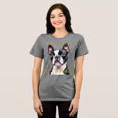 Massachusetts Territorium Hund The Boston Terrier  Tri-Blend Shirt (Vorderseite voll)