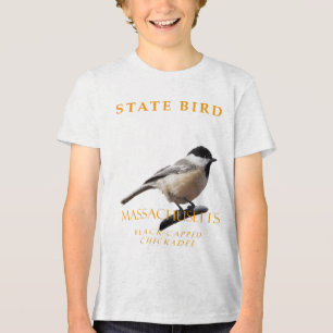 Massachusetts Territorium Vogel Die Chickadee Tri-Blend Shirt
