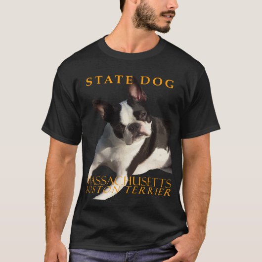 Massachusetts Territory Hund Boston Terrier Vec T-Shirt (Vorderseite)