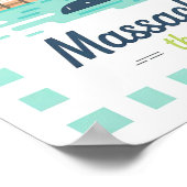 Massachusetts the Bay Staat USA Summer Travel Poster (Ecke)