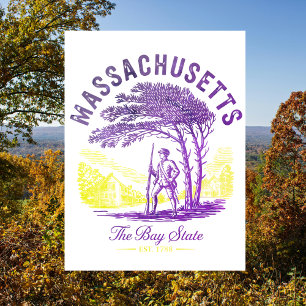 Massachusetts The Bay State Gegr. 1788 Kolonial Postkarte