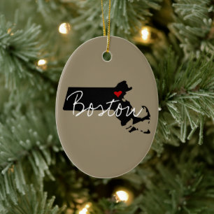 Massachusetts Town Keramik Ornament