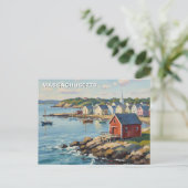 Massachusetts Travel Postkarte (Stehend Vorderseite)