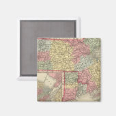 Massachusetts und Insel Rhode 2 Magnet (Vorderseite/Rückseite)
