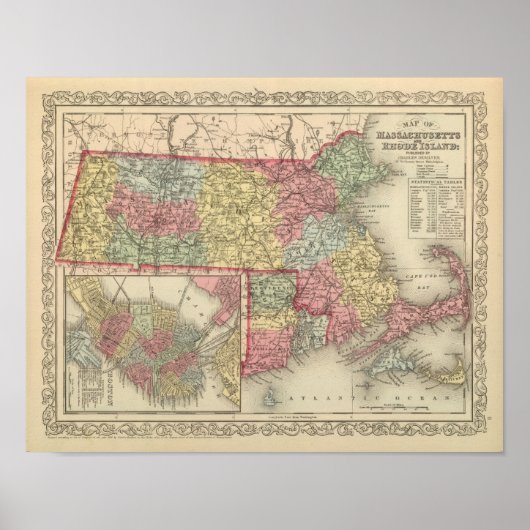 Massachusetts und Insel Rhode 2 Poster (Vorne)